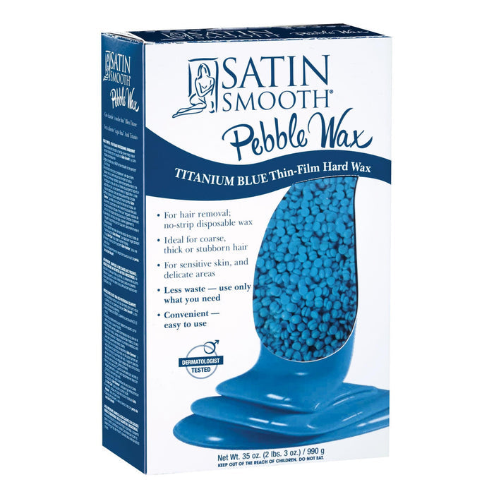 Stripless Wax Satin Smooth Titanium Blue Pebble Wax