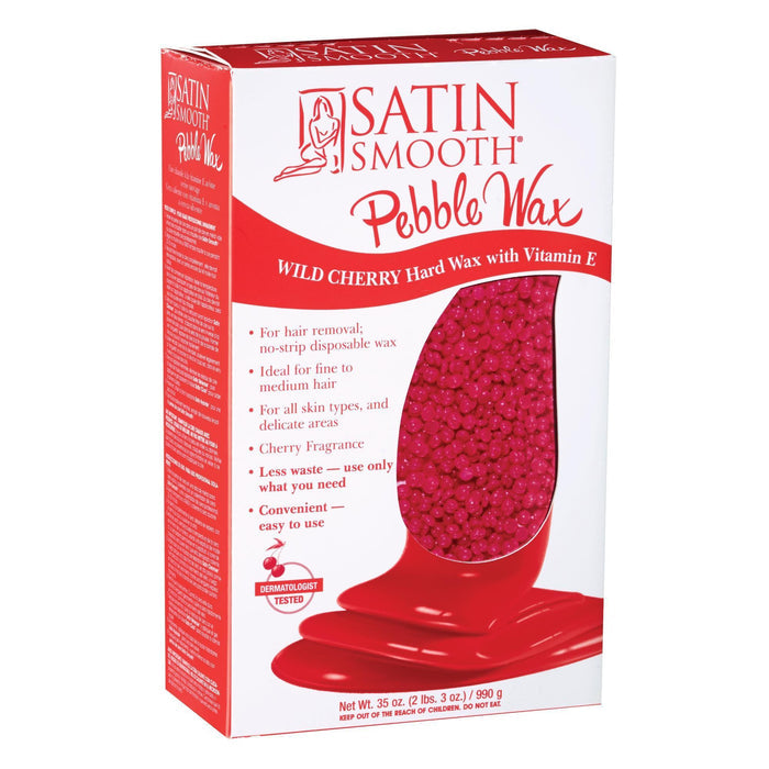 Stripless Wax Satin Smooth Wild Cherry Pebble Wax with Vitamin E