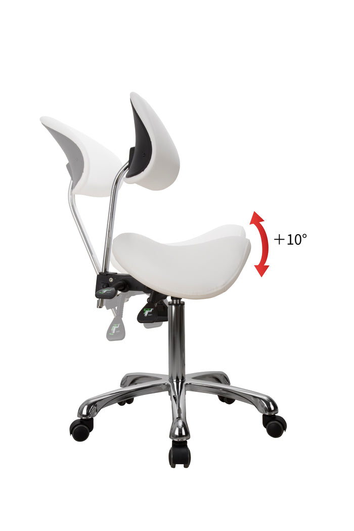 Silverfox Saddle Stool with Back