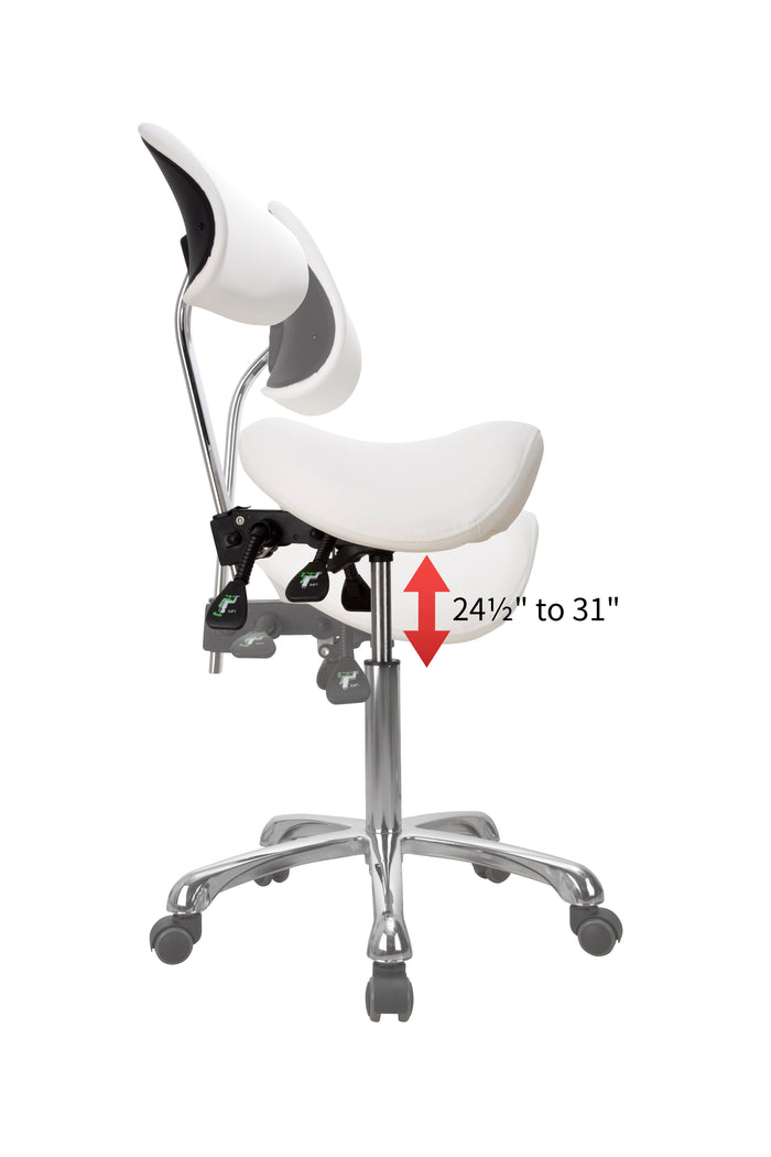 Silverfox Saddle Stool with Back