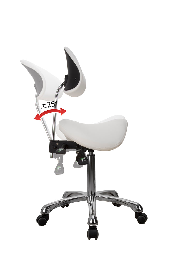 Silverfox Saddle Stool with Back