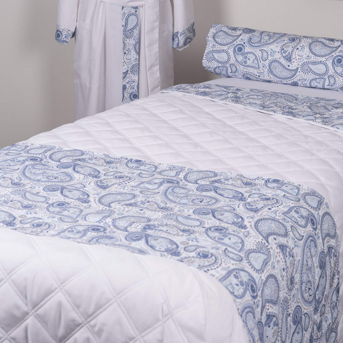 Linens White Sapphire Paisley Face / White Solid Back Sposh Massage Table Saddle Paisley Collection