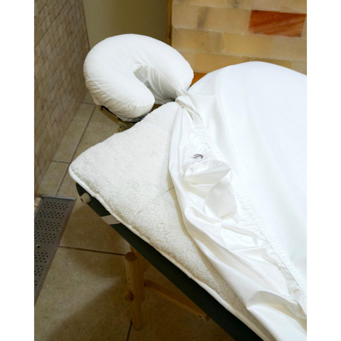 Sposh Premium Waterproof Fitted Sheet and Face Rest Cover for Massage Tables,  White