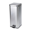 Square Stainless Steel Step Trash Can, 32 qt/8 gal