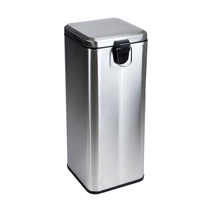 Square Stainless Steel Step Trash Can, 32 qt/8 gal