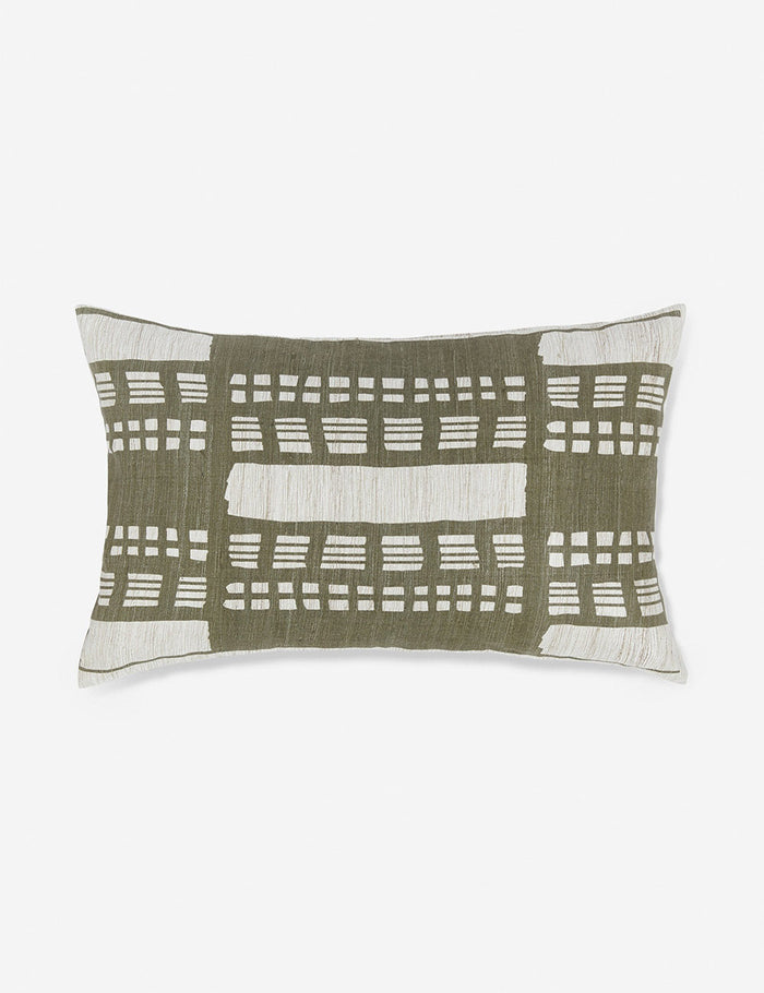 #size::12--x-20- | Stonewalk green geometric lumbar throw pillow by Élan Byrd
