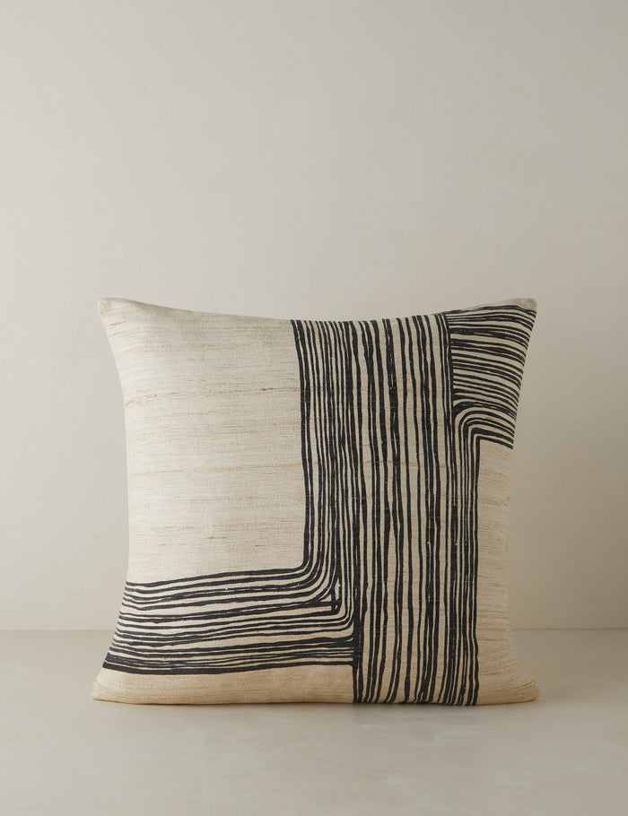 | Striations Silk Throw Pillow by Elan Byrd.