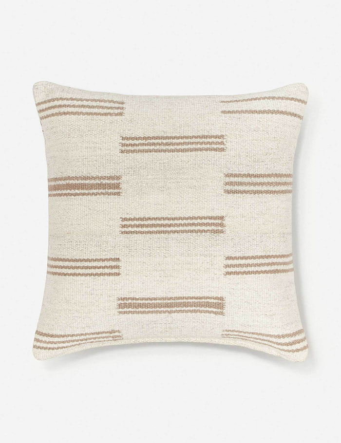 #style::square | Stripe break natural and cream square pillow by Sarah Sherman Samuel