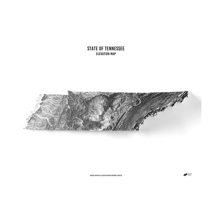 Tennessee Elevation Map - No Frame - North Drinkware