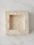 #color::travertine | Teo catchall square tray in travertine