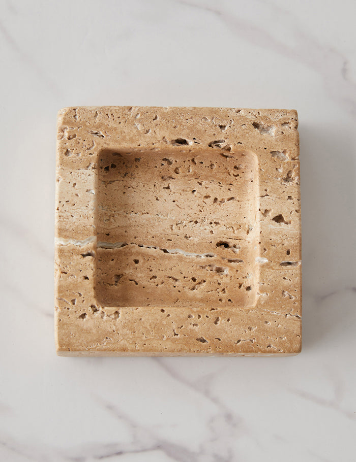 #color::biscotti | Teo catchall square tray in biscotti stone
