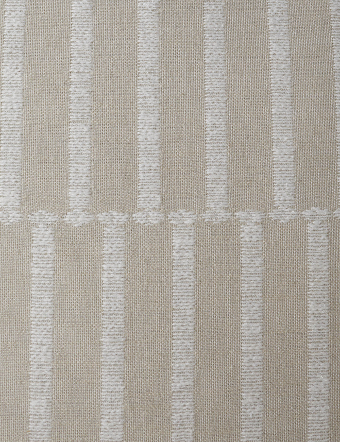 #color::ivory-and-natural #style::square #style::lumbar | Close up of the Thisbe offset stripe pillow pattern.