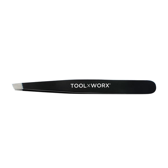 Tweezers Black Onyx ToolWorx Power Grip Slanted Tweezer