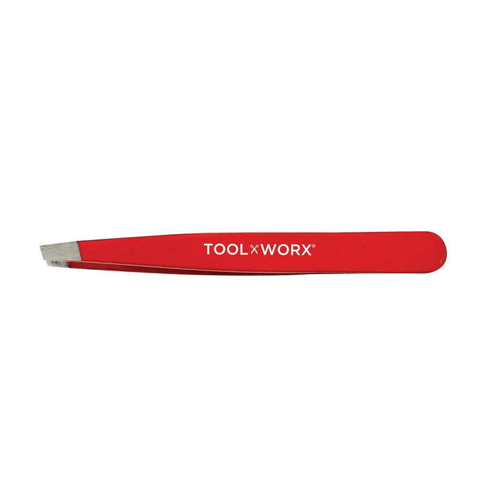 Tweezers Rocket Red ToolWorx Power Grip Slanted Tweezer