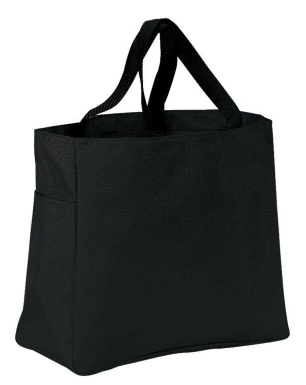 Tote Bag w/Side Pocket, Black
