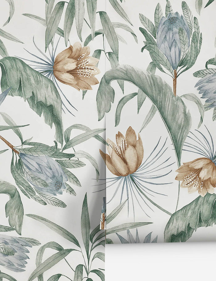 #color::green | Green-toned Tropical Wallpaper by Rylee + Cru featuring an exotic, botanical scene