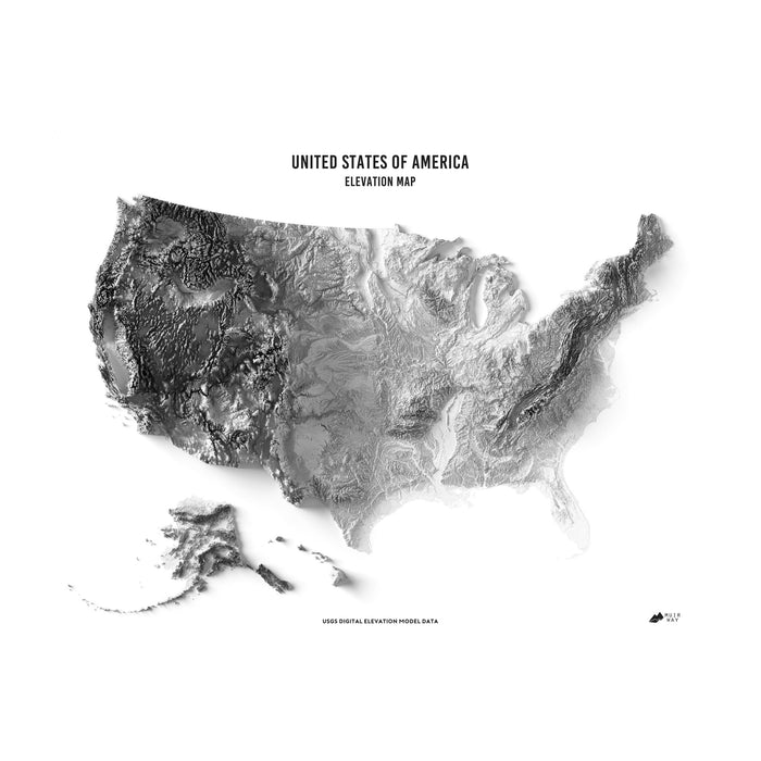 USA Elevation Map - No Frame - North Drinkware