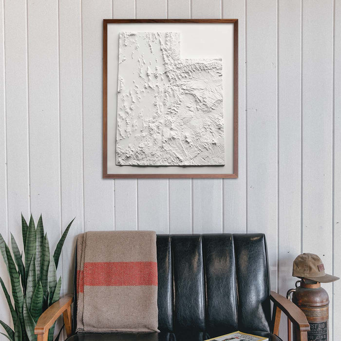 Utah - White 3D Raised Relief Map - North Drinkware
