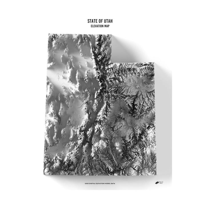 Utah Elevation Map - No Frame - North Drinkware