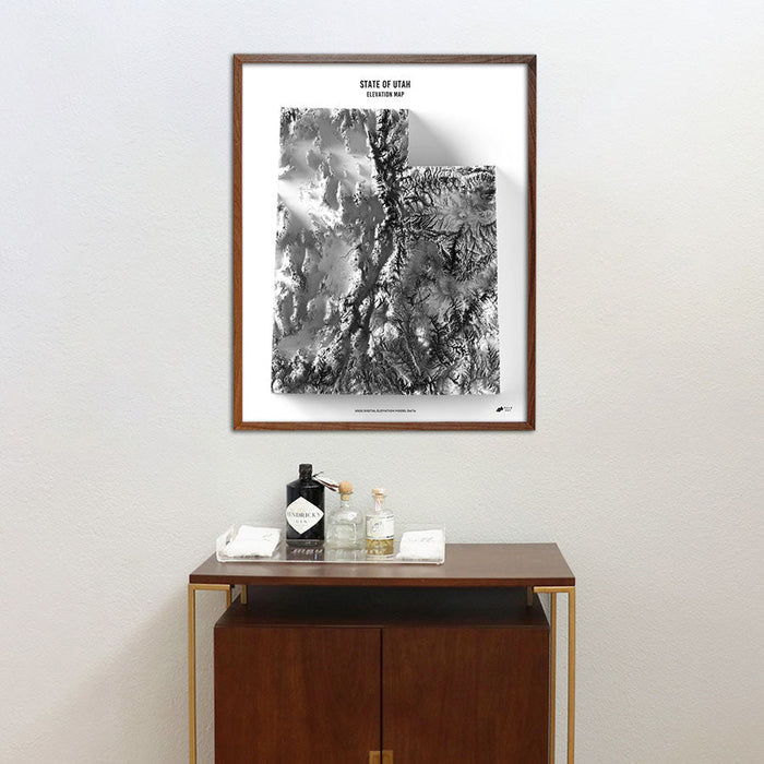 Utah Elevation Map - No Frame - North Drinkware