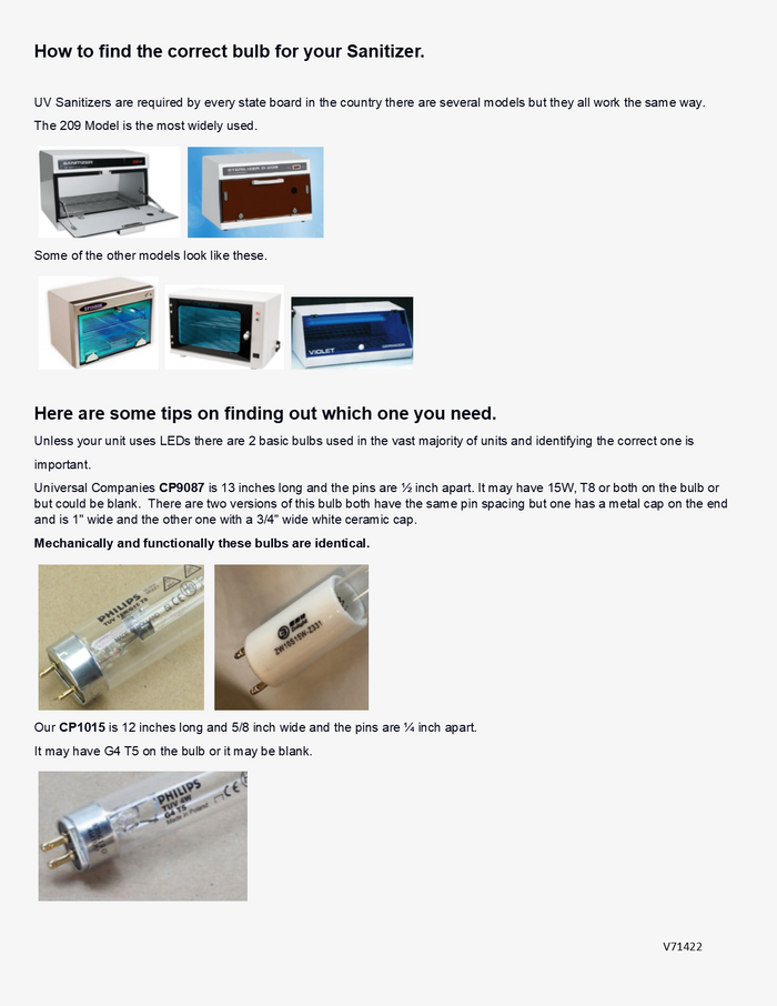 UV Sterilizer Replacement Bulb / C8343 & C9230T