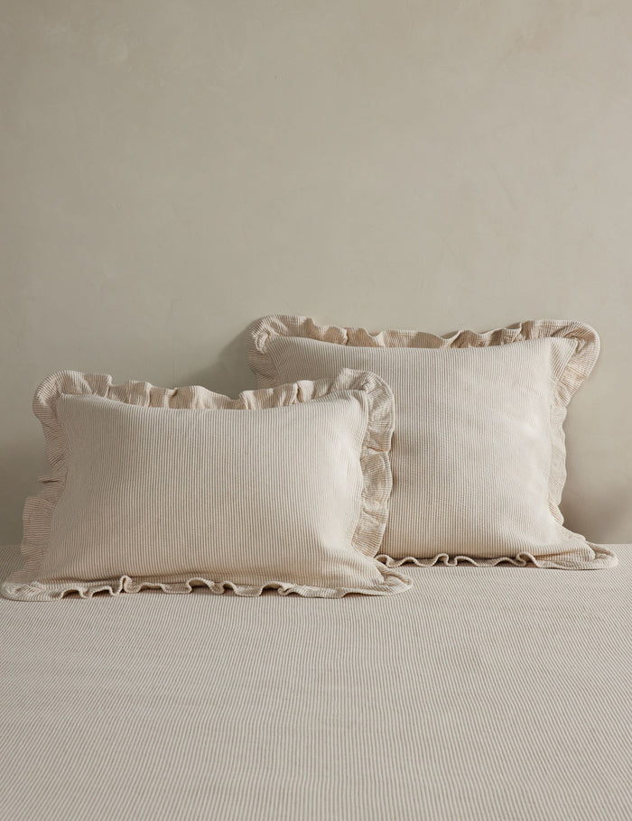 #color::ivory #size::standard #size::king | Vekki relaxed cotton pillow sham set