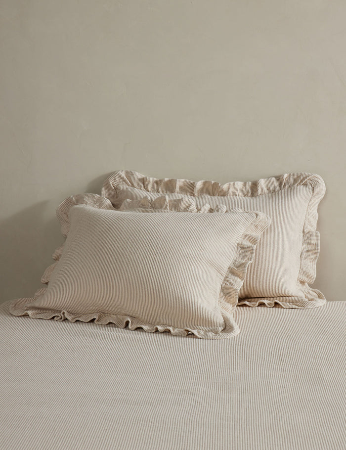 #color::ivory #size::standard #size::king | Vekki relaxed cotton pillow sham set