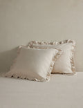 #color::ivory #size::euro | Vekki relaxed cotton euro sham set
