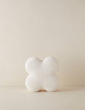 #color::ivory | Velvet clover shaped accent pillow in ivory