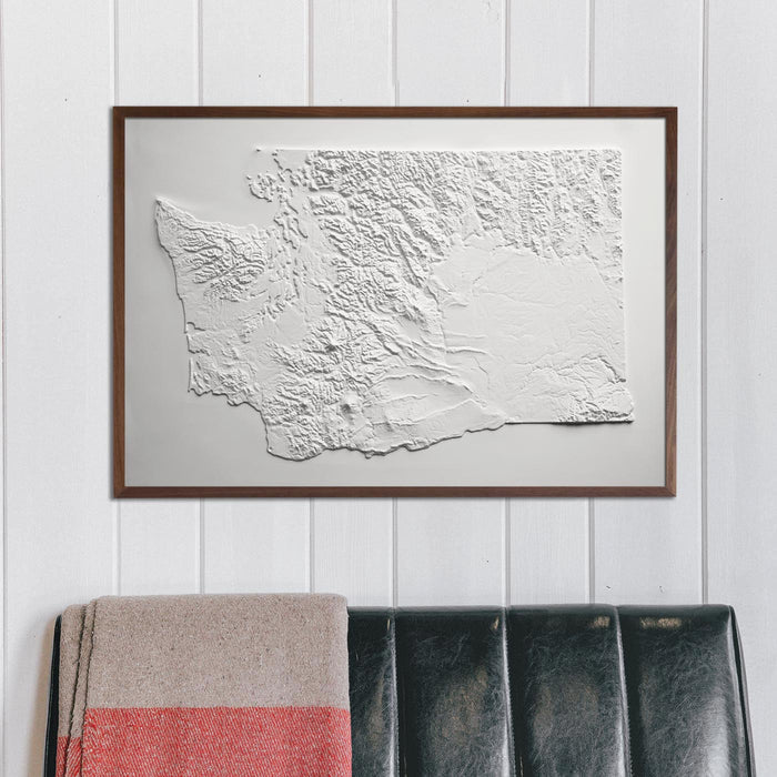 Washington - White 3D Raised Relief Map - North Drinkware