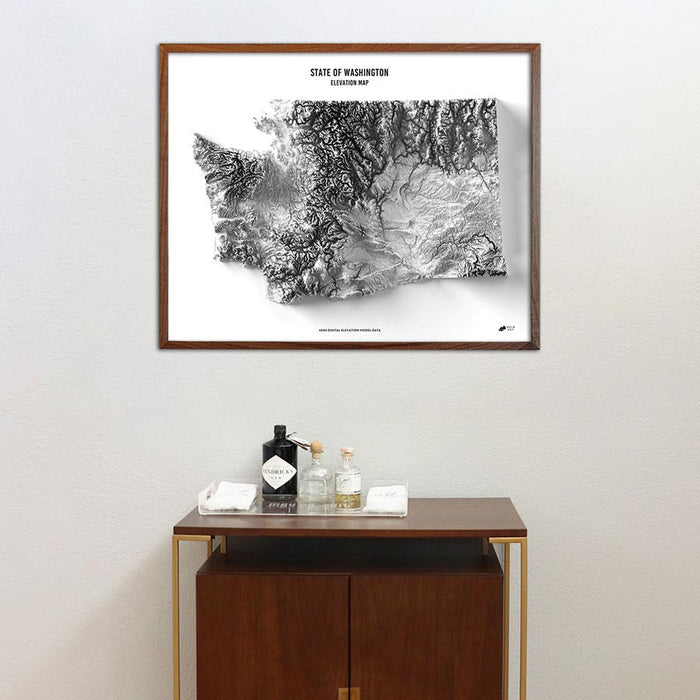 Washington Elevation Map - No Frame - North Drinkware