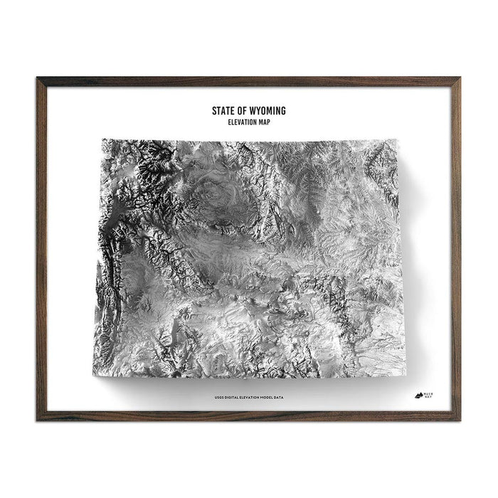 Wyoming Elevation Map - No Frame - North Drinkware
