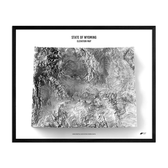 Wyoming Elevation Map - No Frame - North Drinkware