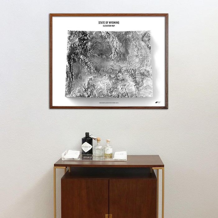 Wyoming Elevation Map - No Frame - North Drinkware