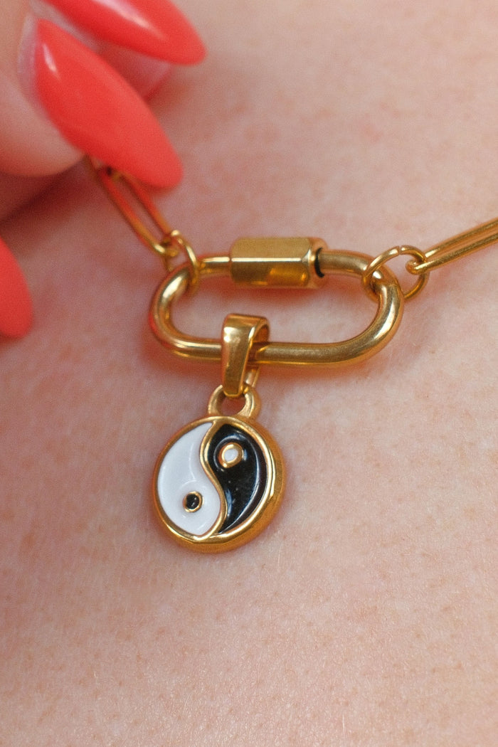 Yin Yang Enamel Necklace Charm